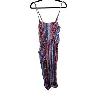 Sans Souci jumpsuit, size Small, multicolor, elasticized waist, pockets